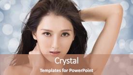  Presentation with glamour - Slide deck consisting of asian beauty face concept background and a coral colored foreground