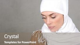  Presentation with woman muslim - Colorful theme enhanced with asian bride - beautiful muslim adult woman backdrop and a gray colored foreground