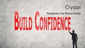  Presentation with confidence - Theme having belive self - asian business man write words background and a light gray colored foreground