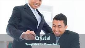  Presentation with people - PPT theme consisting of asian business people on ebusiness background and a ocean colored foreground