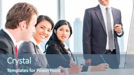  Presentation with ideas - Slide set enhanced with asian business team in presentation background and a  colored foreground