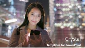  Presentation with smart city - Audience pleasing slides consisting of asian-business-woman-read backdrop and a tawny brown colored foreground