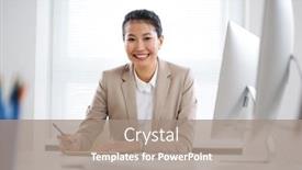  Presentation with cctv camera security system business - Slides enhanced with asian-business-woman-smiling background and a coral colored foreground