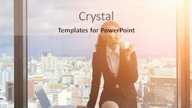  Presentation with hotel business - Audience pleasing slide set consisting of asian business woman take a break in hotel room backdrop and a lemonade colored foreground