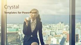  Presentation with hotel business - Presentation with asian business woman take a break in hotel room background and a cream colored foreground