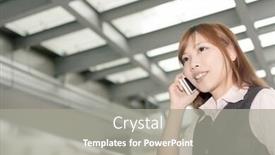  Presentation with taipei - Beautiful slide deck featuring asian business woman talk on phone in modern city taipei taiwan asia backdrop and a gray colored foreground