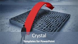  Presentation with asian - Beautiful slides featuring asian businessman against big maze backdrop and a ocean colored foreground