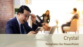  Presentation with business success - Amazing PPT theme having asian businessman celebrate and glad backdrop and a soft green colored foreground