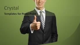  Presentation with done - Cool new slides with asian businessman in black suit shows well done against different backgrounds backdrop and a yellow colored foreground