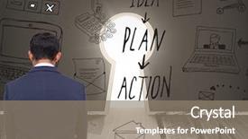  Presentation with asian ghosts - Beautiful PPT theme featuring asian businessman with arms cross backdrop and a  colored foreground