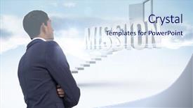  Presentation with mission - Beautiful theme featuring asian businessman with arms cross backdrop and a  colored foreground