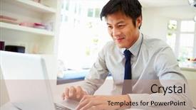  Presentation with home inspections - Amazing theme having men workign - asian businessman working from home backdrop and a coral colored foreground