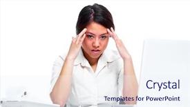  Presentation with stress - PPT theme having asian businesswoman having a stress background and a  colored foreground