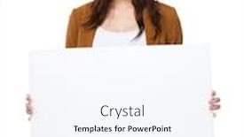  Presentation with show - Slide set featuring asian businesswoman show with the white board background and a sky blue colored foreground