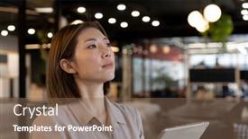  Presentation with social distancing - Presentation design having asian-businesswoman-using-digital-tablet background and a violet colored foreground