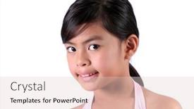  Presentation with swim suit - Presentation design featuring asian-child-in-swim-suit background and a lemonade colored foreground