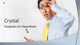  Presentation with statistic - Cool new PPT theme with forecast or statistic or graph backdrop and a light gray colored foreground