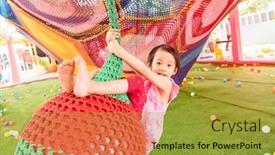  Presentation with chinese chinese - Colorful theme enhanced with asian-chinese-little-girl-playing backdrop and a gold colored foreground
