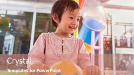  Presentation with chinese - Beautiful theme featuring asian-chinese-little-girl-playing backdrop and a coral colored foreground