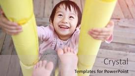  Presentation with chinese chinese - Theme having asian-chinese-little-girl-playing background and a soft green colored foreground