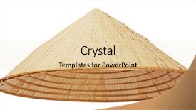  Presentation with hat - Slide deck with asian conical hat isolated background and a lemonade colored foreground