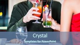 Presentation with fancy - PPT theme featuring asian couple drinking cocktails in fancy bar background and a teal colored foreground