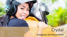  Presentation with wife - Presentation theme having asian couple riding motorcycle wife background and a yellow colored foreground