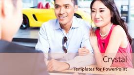  Presentation with car sales - Beautiful PPT theme featuring asian couple signing sales contract backdrop and a lemonade colored foreground