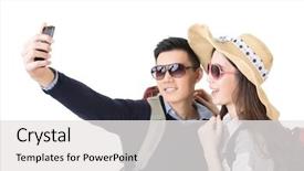  Presentation with sydney travel - Slides having asian couple travel and take background and a white colored foreground