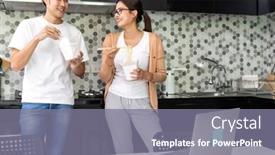  Presentation with food city - Audience pleasing slide deck consisting of asian-couple-work-from-home backdrop and a gray colored foreground