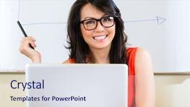  Presentation with medical tourism agency services - Theme enhanced with asian creative agency - businesswoman sitting background and a  colored foreground