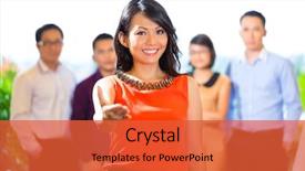  Presentation with creative - Amazing theme having asian creative team - young businesspeople backdrop and a red colored foreground