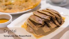  Presentation with chinese restaurant - Presentation theme enhanced with asian-cuisine-chinese-style-soy background and a coral colored foreground