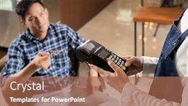  Presentation with pay - Presentation featuring asian-customer-using-credit-card background and a red colored foreground