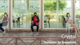  Presentation with face mask - Cool new presentation with asian-customers-wear-face-mask backdrop and a gray colored foreground