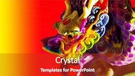  Presentation with chinese dragon - Cool new PPT layouts with asian decoration and ornamental art backdrop and a crimson colored foreground