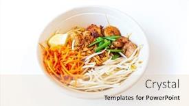  Presentation with pad thai - Cool new PPT layouts with asian-dish-pad-thai-prepared backdrop and a lemonade colored foreground