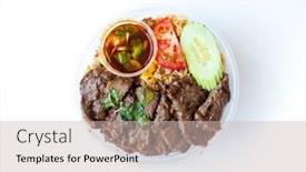  Presentation with complete - Presentation design consisting of asian-dish-prepared-with-beef background and a soft green colored foreground