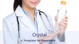  Presentation with asian doctor - Amazing PPT theme having asian doctor advertising potable water for patient backdrop and a sky blue colored foreground