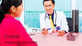  Presentation with medical practice - Amazing theme having asian doctor giving patient medical backdrop and a  colored foreground