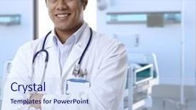  Presentation with asian doctor - Slides consisting of asian doctor in lab coat background and a sky blue colored foreground