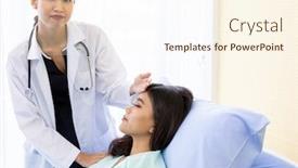  Presentation with doctor asian - Presentation theme featuring asian-doctor-make-routine-health background and a cream colored foreground