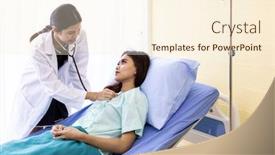  Presentation with doctor asian - Presentation theme having asian-doctor-make-routine-health background and a cream colored foreground