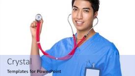  Presentation with asian doctor - Amazing theme having asian-doctor-use-of-stethoscope backdrop and a light blue colored foreground