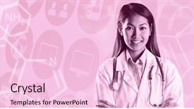  Presentation with doctor asian - Cool new presentation theme with asian doctor with arms crossed backdrop and a  colored foreground