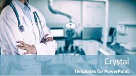  Presentation with asian doctor - Theme with asian doctor with arms crossed background and a light blue colored foreground