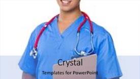  Presentation with doctor asian - PPT layouts consisting of asian doctor with clipboard background and a light blue colored foreground