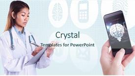  Presentation with medical biology - Presentation having asian doctor writing on files against medical biology interface in black background and a sky blue colored foreground