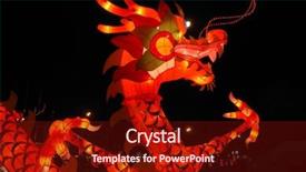  Presentation with chinese dragon - Amazing theme having asian dragaon - chinese traditional dragon lantern backdrop and a tawny brown colored foreground