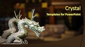  Presentation with dragon - Colorful presentation design enhanced with asian dragaon - dragon fountain detail sensoji temple backdrop and a wine colored foreground
